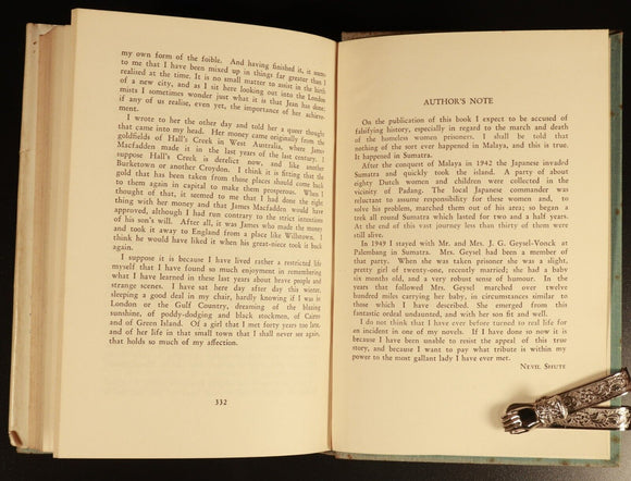 1952 A Town Like Alice by Nevil Shute Vintage British Fiction Book Early Edition