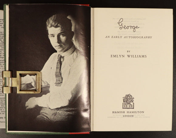 1961 George: An Early Autobiography by Emlyn Williams Welsh Literature Book