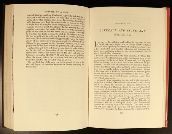 1960 Founder Of A City by Geoffrey Dutton South Australian Adelaide History Book