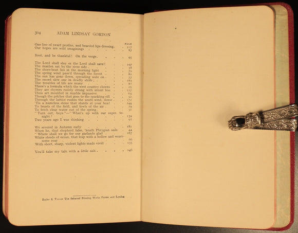 1913 Poetical Works Of Adam Lindsay Gordon Antique Australian Poetry Book