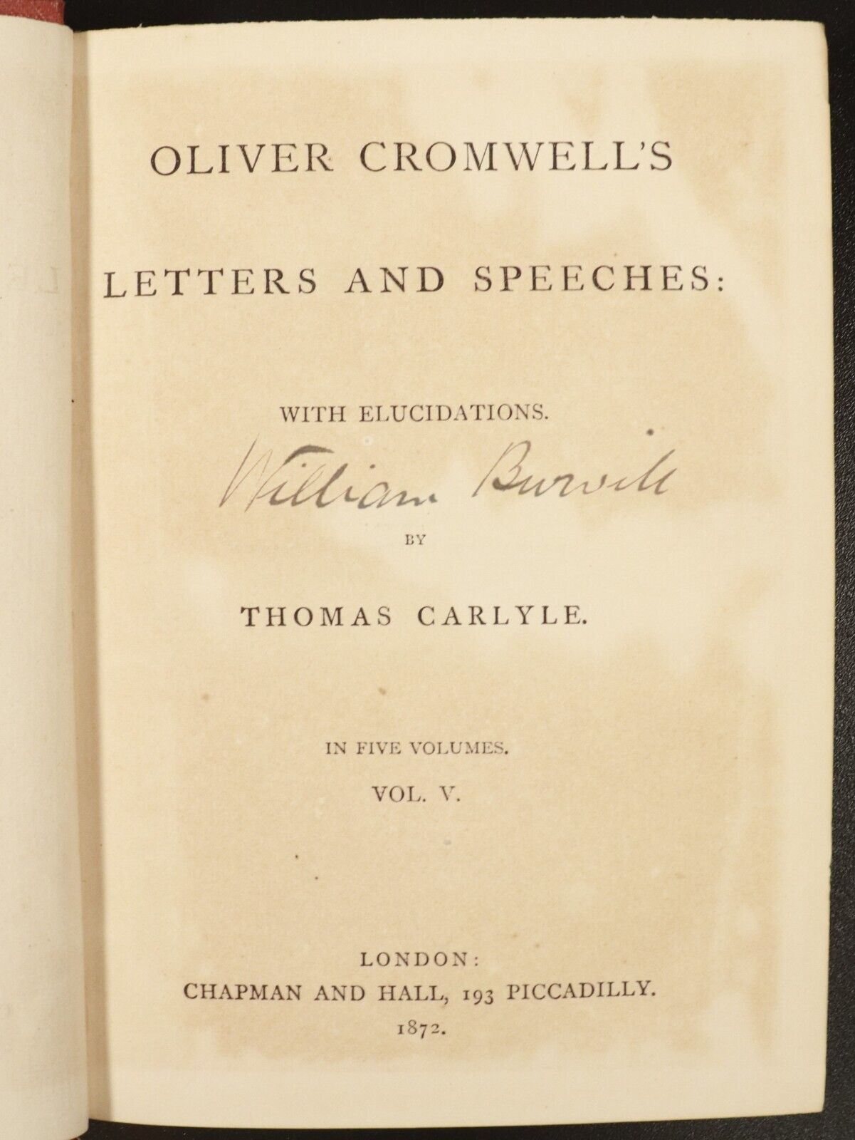 1871 5vol Oliver Cromwell Letters Speeches Thomas Carlyle Antiquarian Book Set