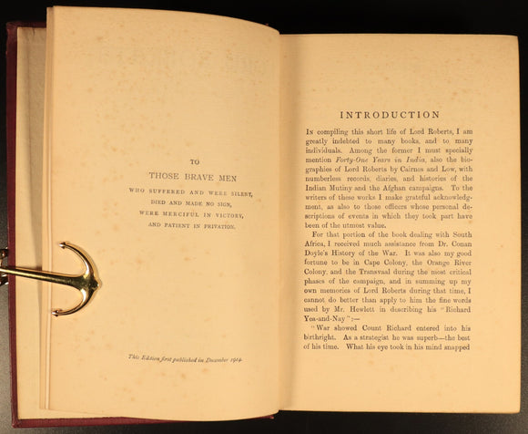 Lord Roberts A Biography by Violet Brooke-Hunt Antique History Book