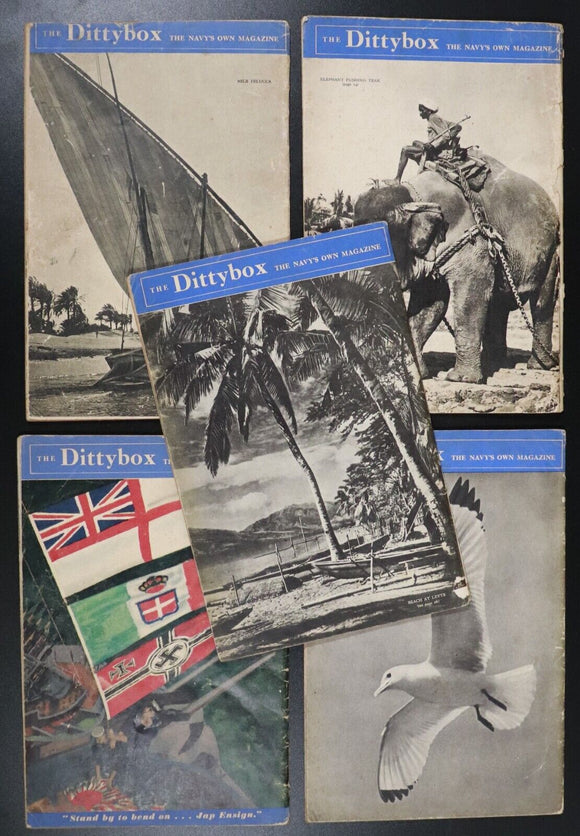 1945 9vol Dittybox & Dit Australian & British Navy WW2 History Books Magazines