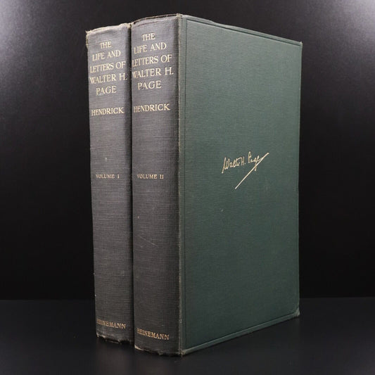1922 2vol The Life & Letters Of Walter H. Page Antique WW1 History Books 1st Ed