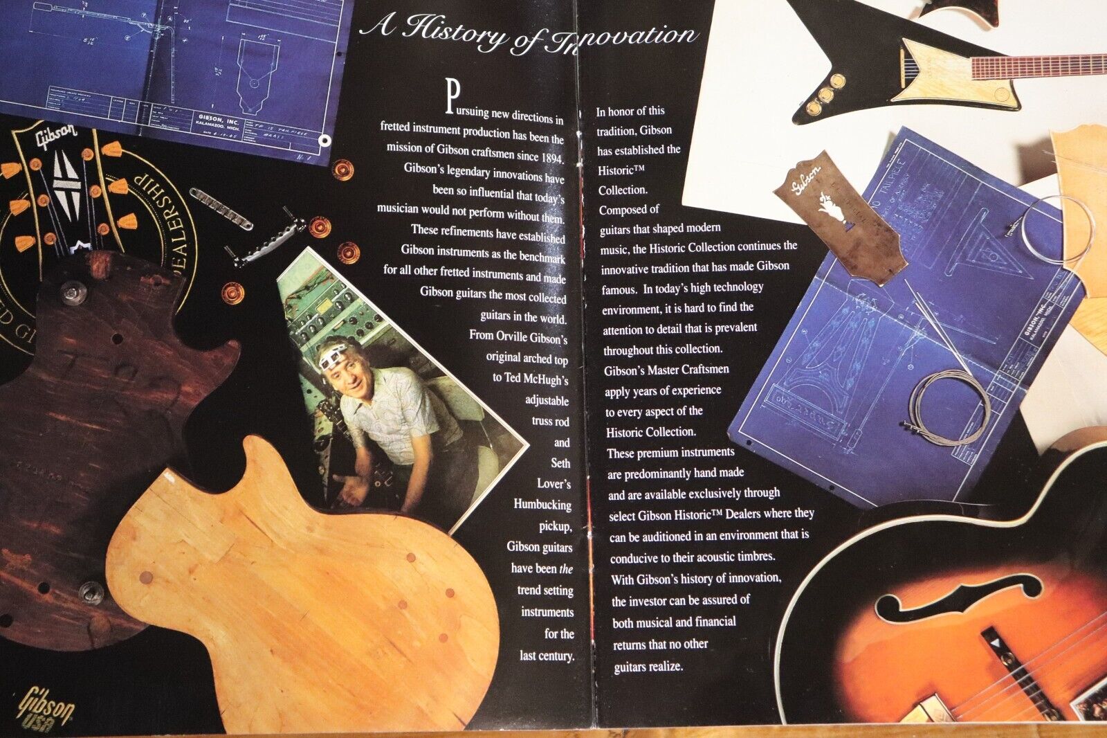 1994 The Historic Collection Gibson Guitars Les Paul American Guitar Brochure