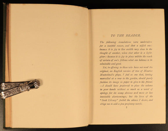 Two Plays by Maurice Maeterlinck c1900 Antique Drama Book Pelleas & Melisanda