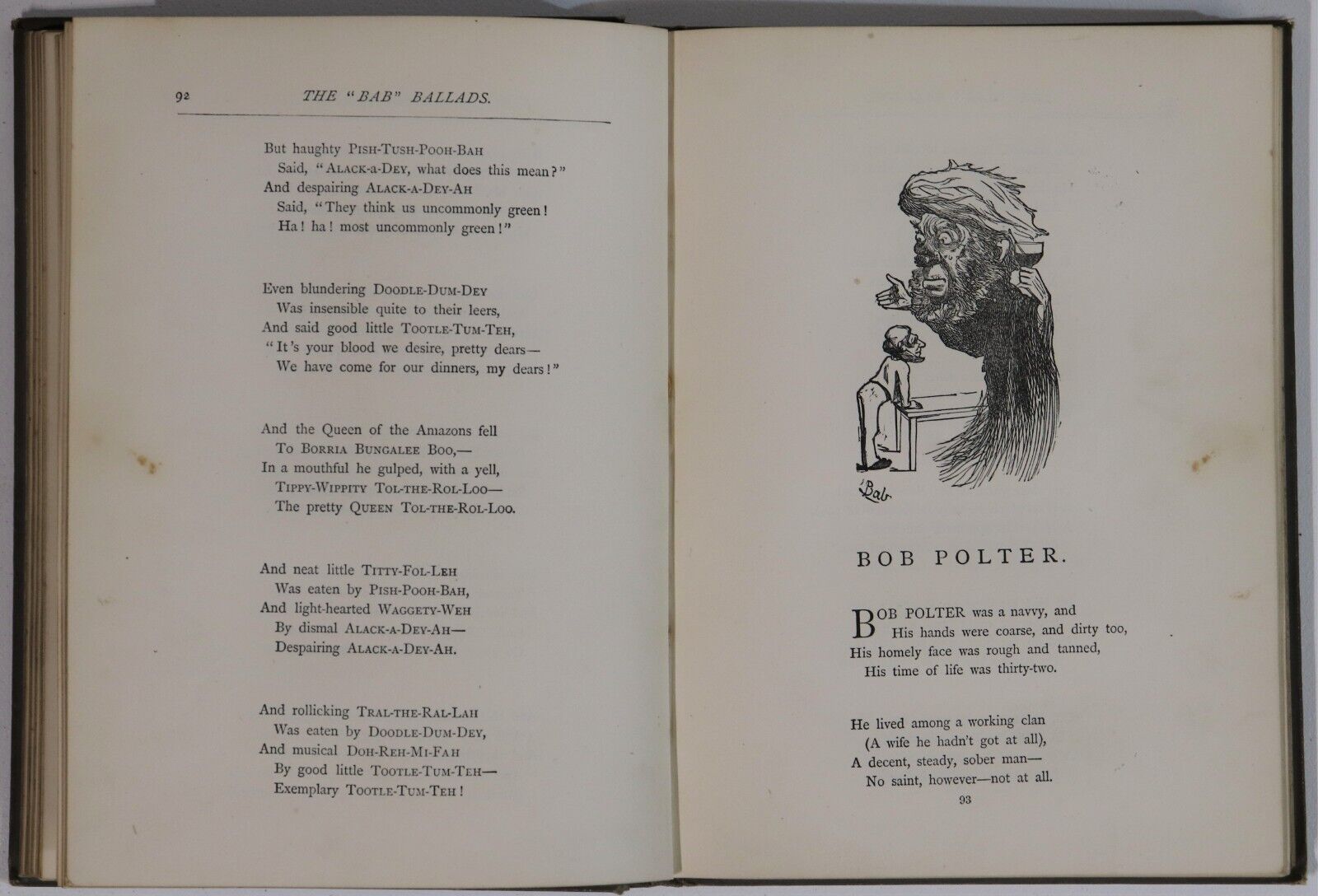 c1884 Fifty "Bab" Ballads by WS Gilbert Illustrated Antique Literature Book