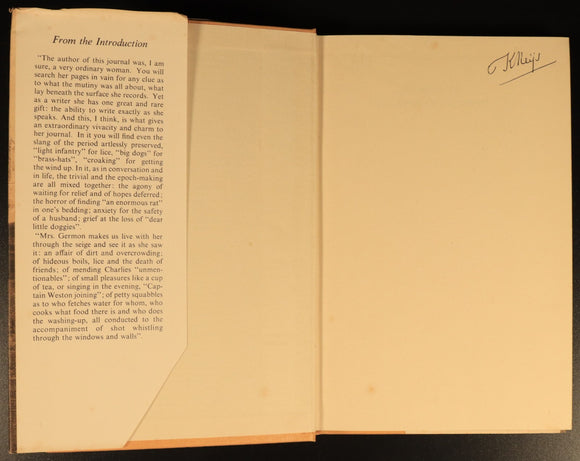 Journal Of The Siege Of Lucknow by M. Germon British Military History Book c1978