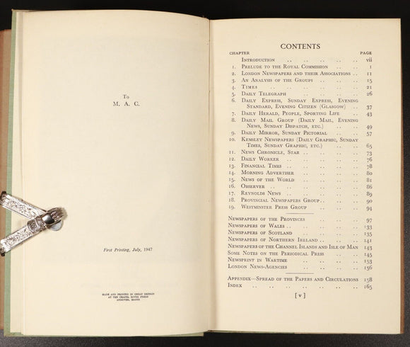 1947 British Newspapers & Their Controllers British Journalism History Book 1st