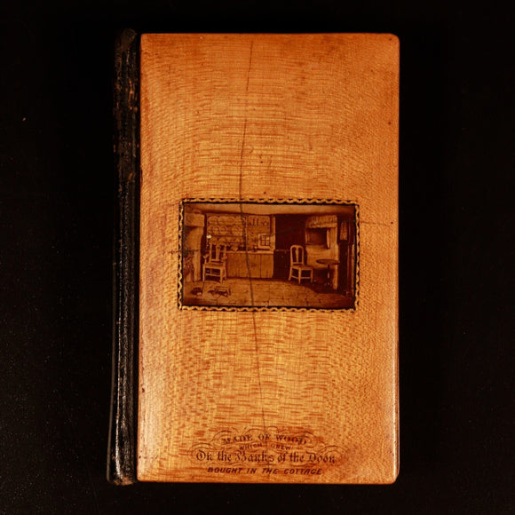 Songs Of Robert Burns Miniature Book Wooden Covers c1885 Antique Poetry Book