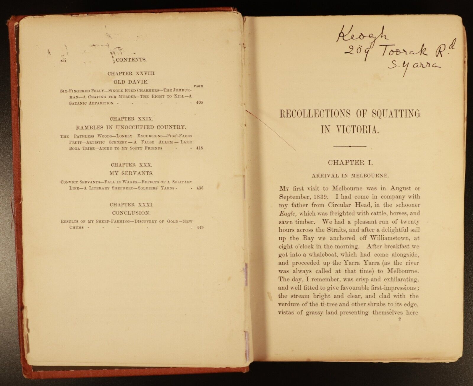 1883 Squatting In Victoria E.M. Curr Antiquarian Australian History Book 1st Ed