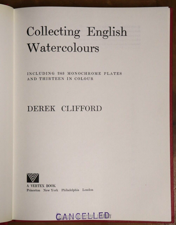 1971 Collecting English Watercolours by Derek Clifford Vintage British Art Book