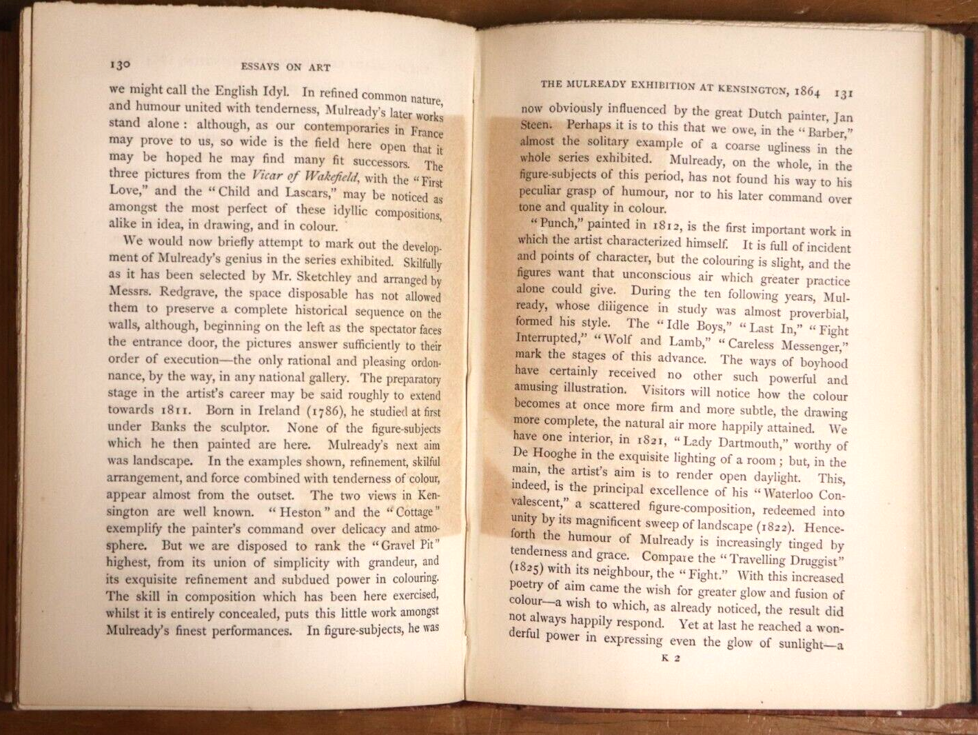 1866 Essays On Art by Francis Turner Palgrave Antique British Art History Book