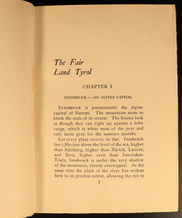 1914 The Spell Of Tyrol by WD McCrackan Antique Illustrated Travel Book Austria