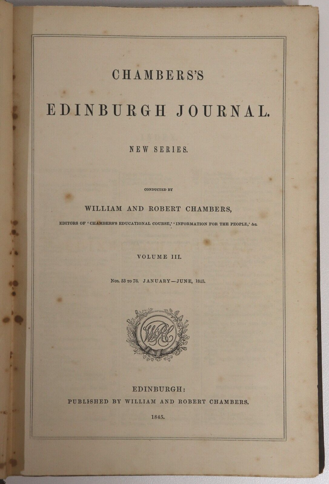 1845 Chambers's Edinburgh Journal Vol. 3 Antique British History Reference Book - 0