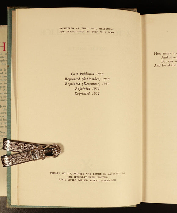 1952 A Town Like Alice by Nevil Shute Vintage British Fiction Book Early Edition