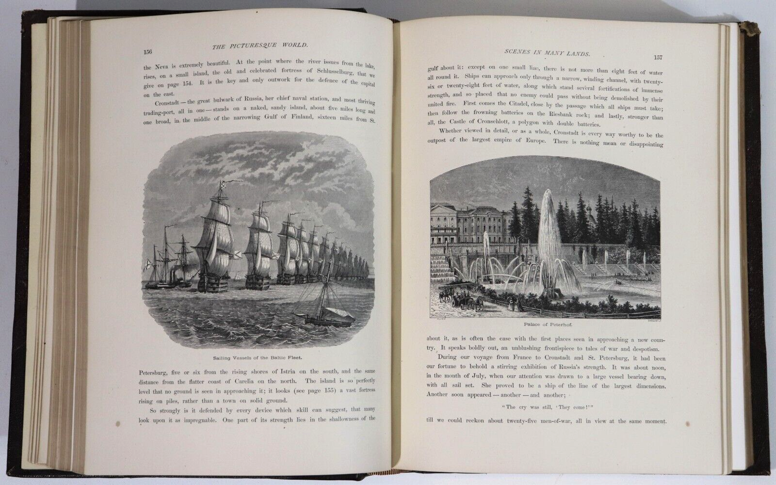 1878 2vol Picturesque World Scenes In Many Lands Antiquarian Book Set Engravings