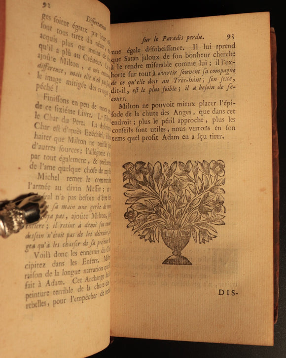 1730 Le Paradis Perdu Poeme Heroique De Milton Antiquarian Book Paradise Lost