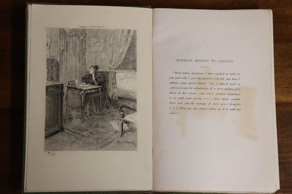 1896 Modeste Mignon by Honoré de Balzac Antique French Fiction Biography Book