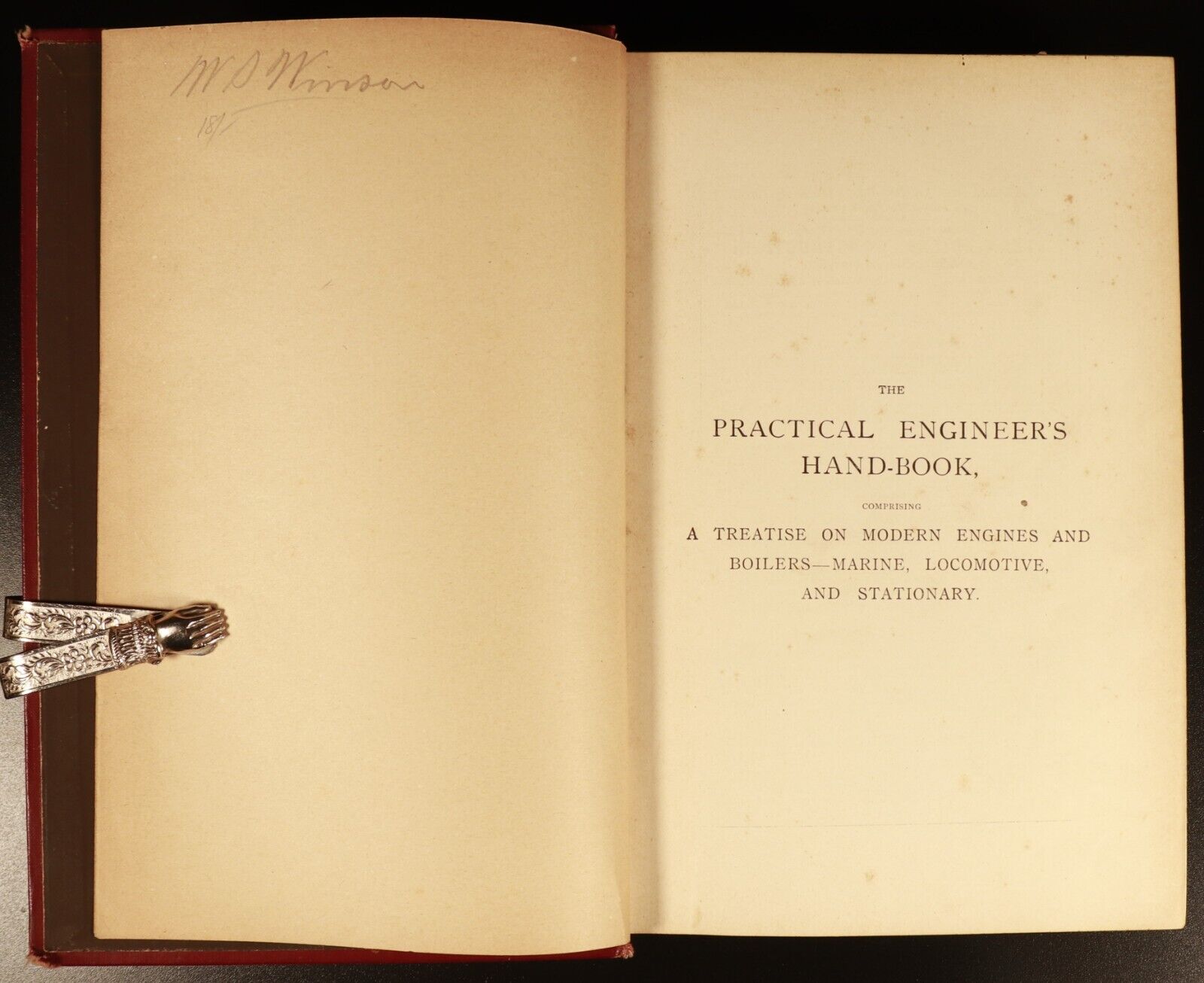 1896 The Practical Engineer's Handbook Walter S. Hutton Antique Reference Book