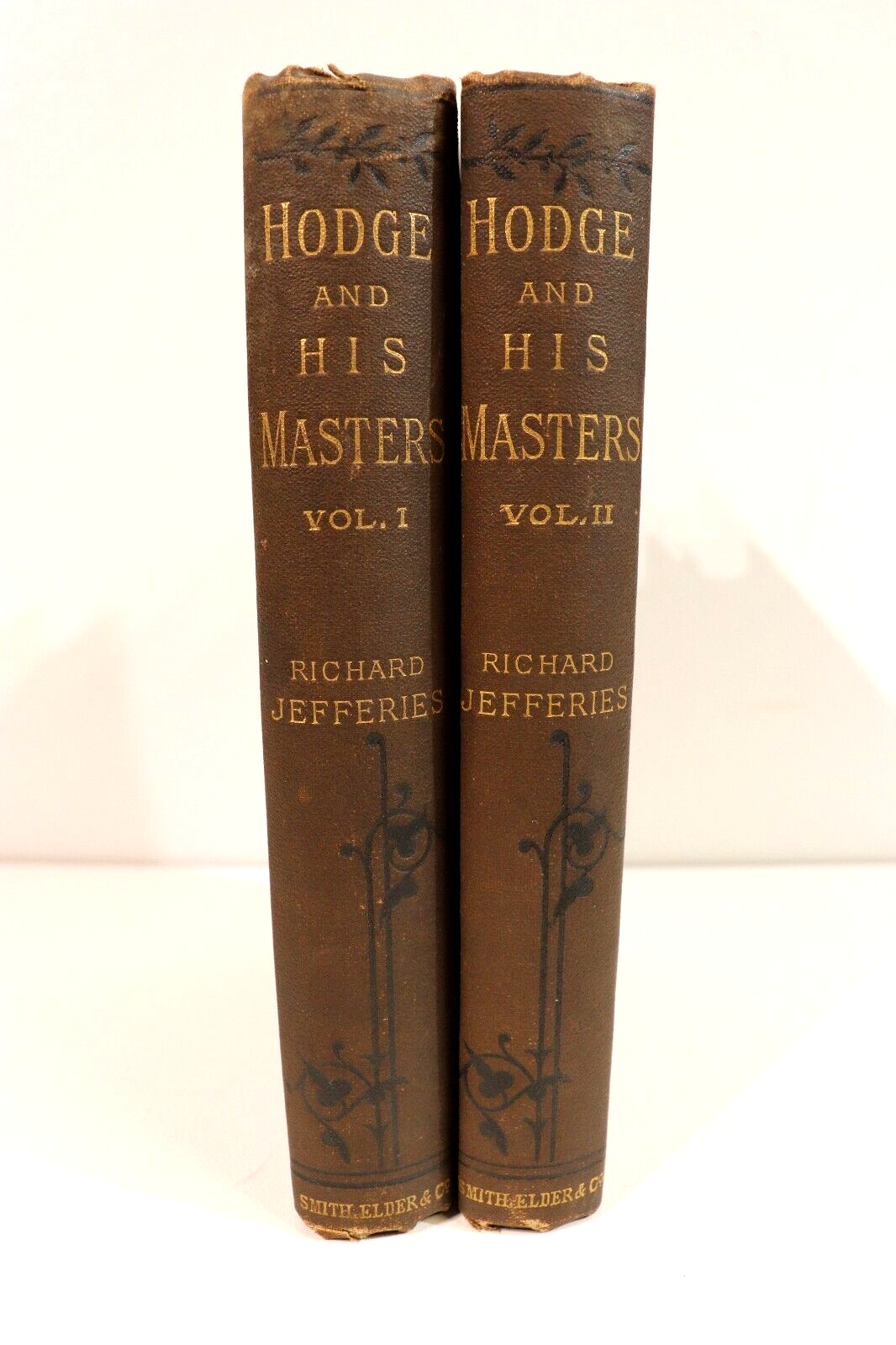 1880 2vol Hodge & His Masters by Richard Jefferies Antique History Book Set