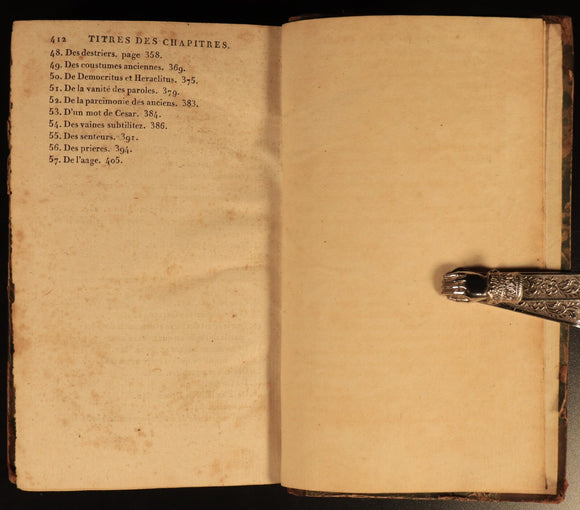 1802 Essais De Michel De Montaigne Antiquarian French Literature Book Vol 1