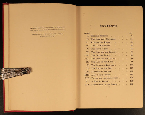 1910 Strictly Business by O. Henry 1st Edition Antique American Fiction Book