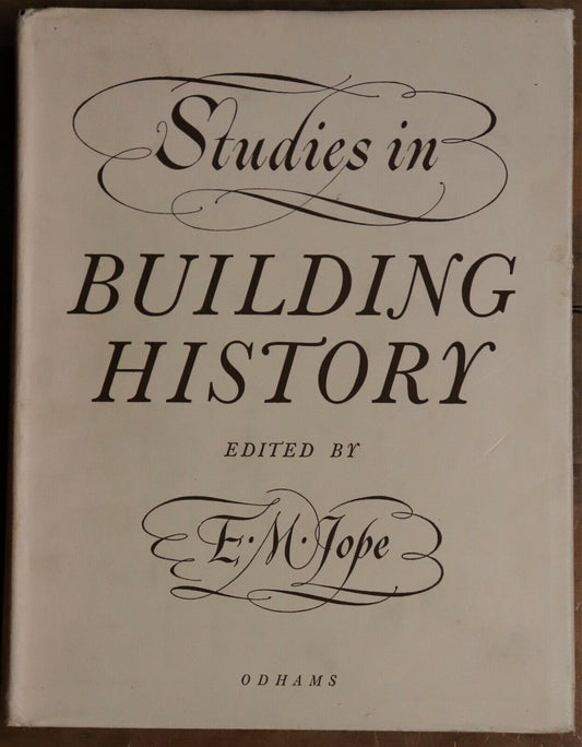 1961 Studies In Building History by E.M. Jope Architecture Reference Book