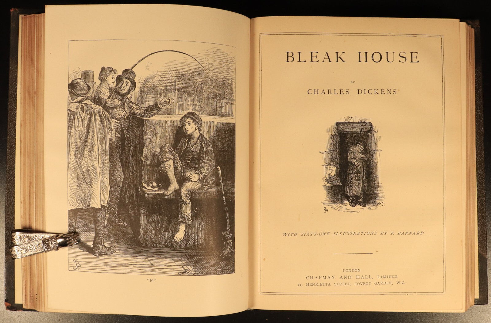 c1880 Charles Dickens Works 22vol Antique Fiction Book Set Bleak House Christmas