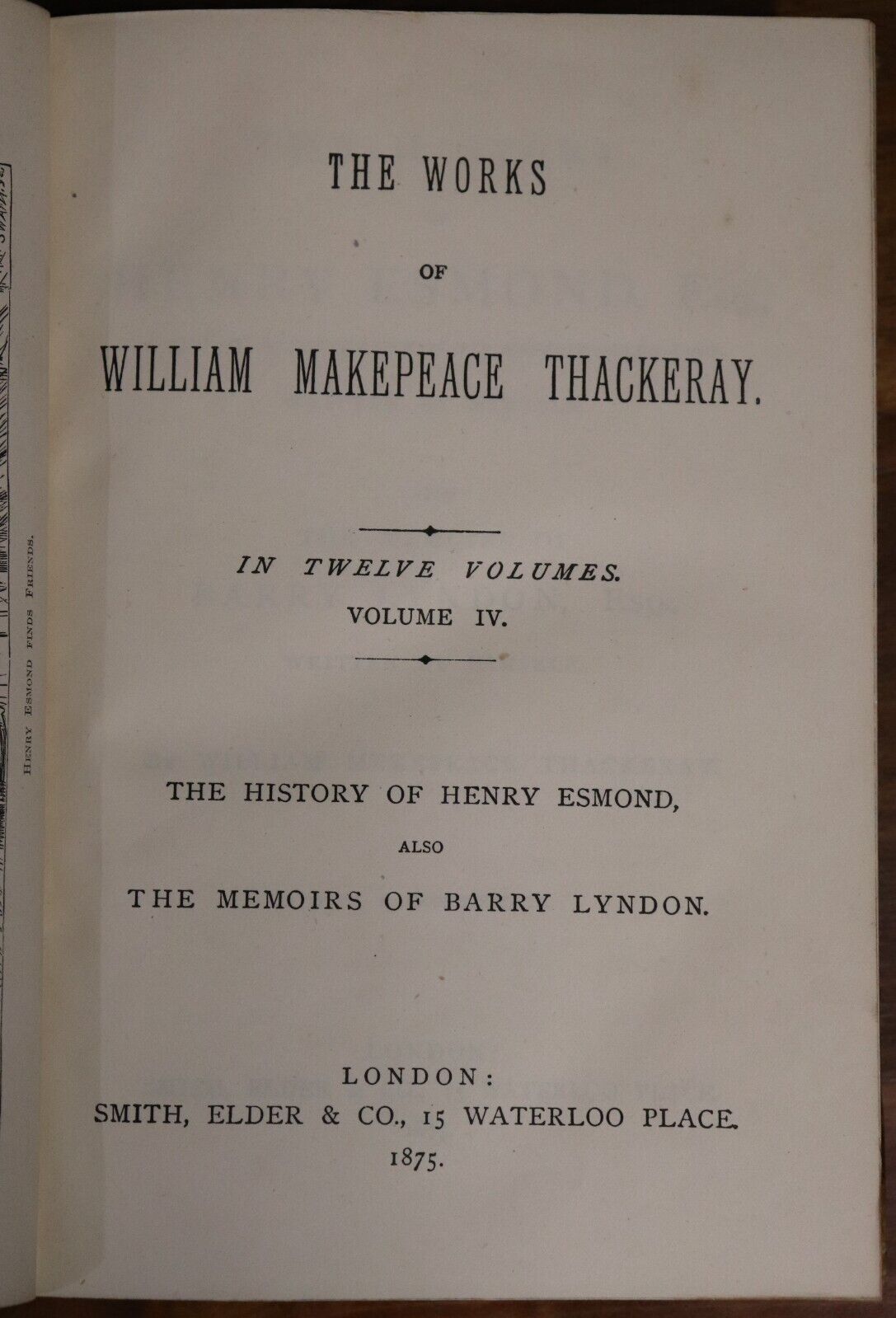 1875 The Works Of WM Thackeray Antique British Fiction & Literature Book