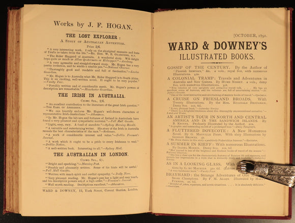 1891 The Convict King Jorgen Jorgenson Australian Convict History Book JF Hogan