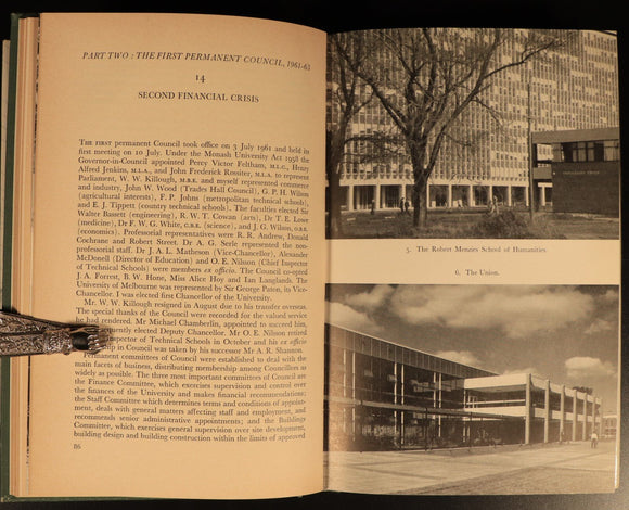 Monash University First Ten Years 1968 Australian History Book SIGNED LETTER