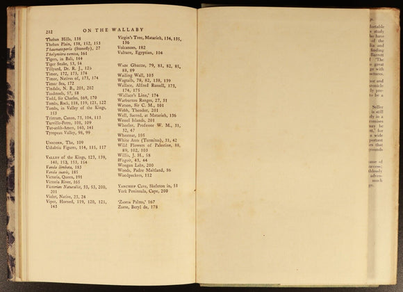 1944 On The Wallaby by Charles Barrett Australian Natural History Book 1st Ed