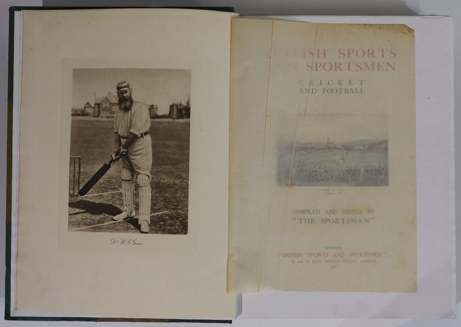 1917 British Sports & Sportsmen Cricket & Football Antique British History Book