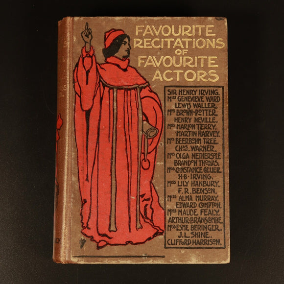 1903 Favourite Recitations Of Favourite Actors Antique Poetry & Literature Book