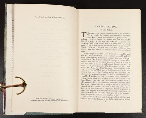 1957 Moll Flanders by Daniel Defoe Vintage Classic Fiction Book Illustrated