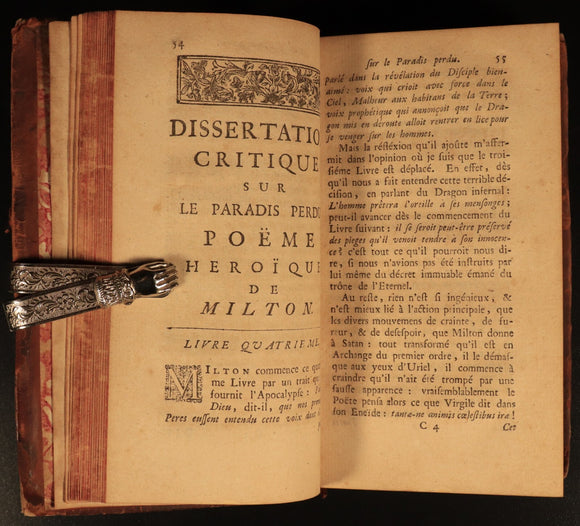 1730 Le Paradis Perdu Poeme Heroique De Milton Antiquarian Book Paradise Lost