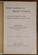 1910 Wood Carvings In English Churches Stalls Tabernacle Work Architecture Book-2