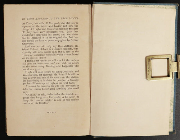 1898 From England To The Back Blocks by Roland Graeme Australian Fiction Book