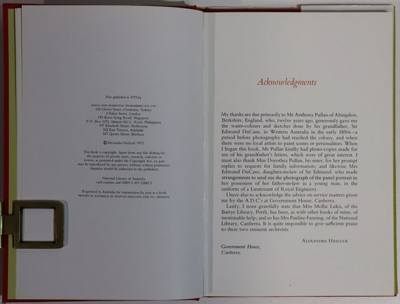 1973 Royal Engineer: Life Of Sir Edmund DuCane Australian History Book