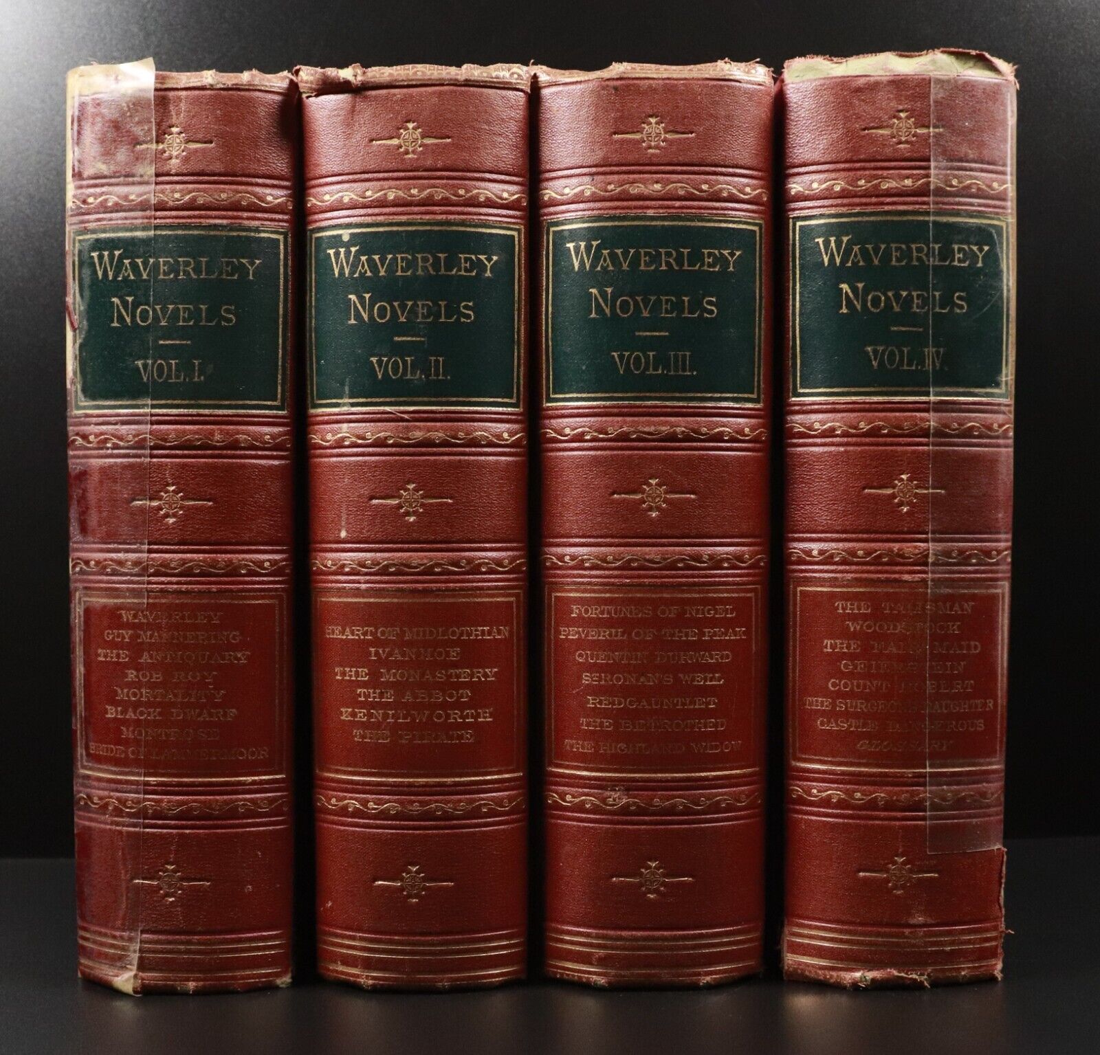 1868 4vol The Waverley Novels by Walter Scott Antique British Fiction Book Set