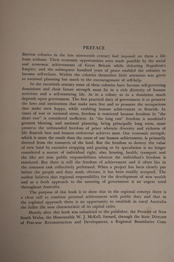 1944 The Geographical Basis Of Government NSW Australian Political History Book