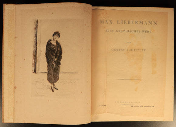 1923 Max Liebermann: Sein graphisches Werk Antique German Art Book G. Scheifler