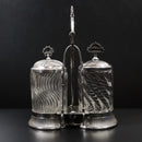 Rogers Smith & Co Victorian Antique Glass & Pewter Pickle Serving Jars c1895 USA-2