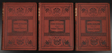 c1875 3vol The French Revolution History by Thomas Carlyle Antiquarian Book Set - 0
