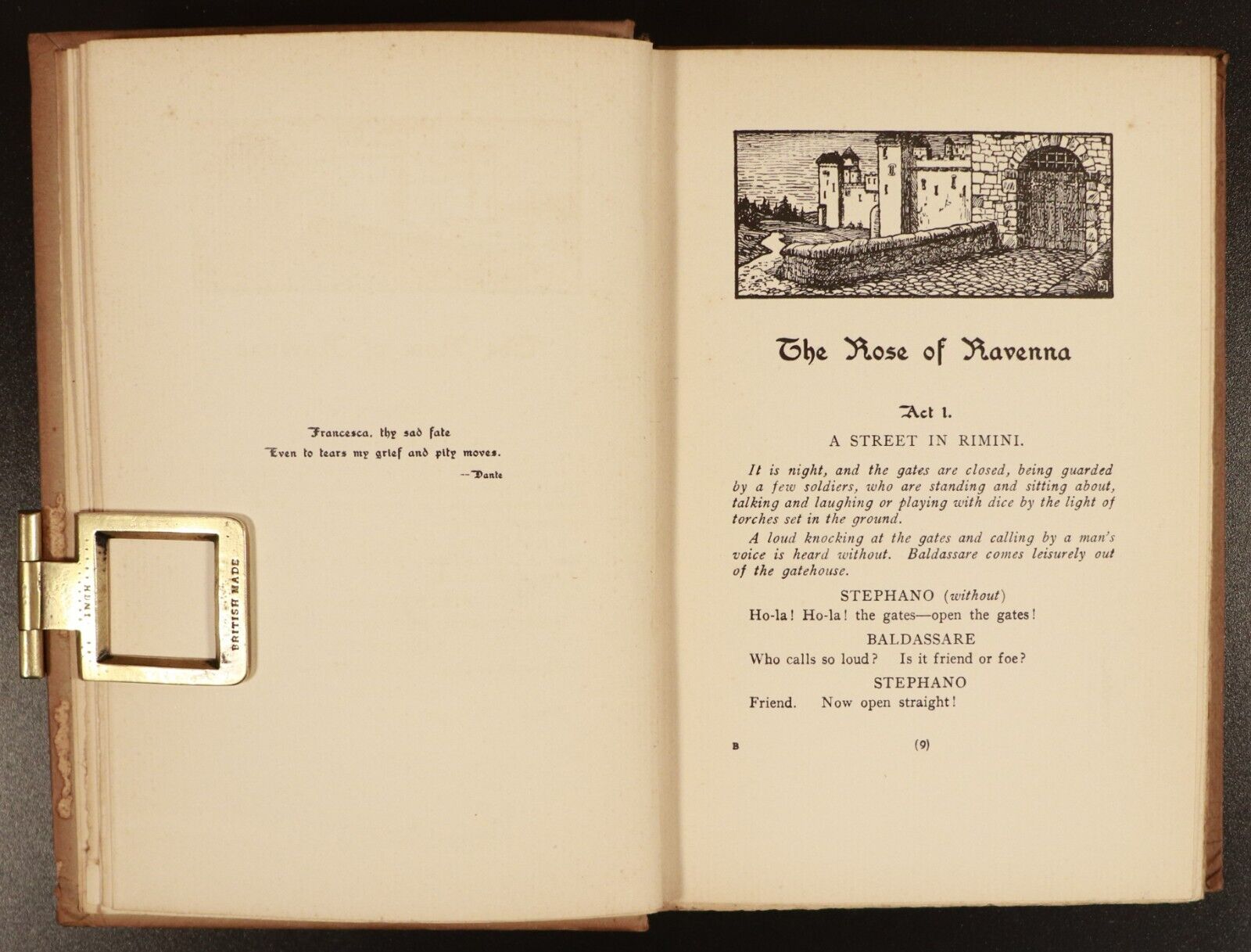 c1925 The Rose Of Ravenna by E.A. Vidler Antique Literature & Theatre Book