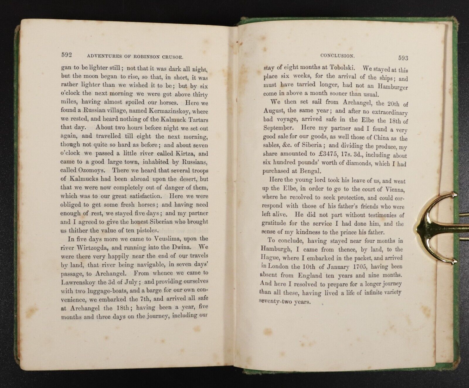 1876 Life & Adventures Of Robinson Crusoe by Daniel Defoe Antique Fiction Book
