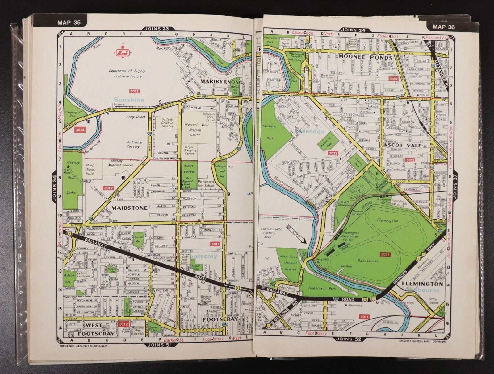 1977 Gregory's Street Directory Of Melbourne & Suburbs Vintage Maps Book