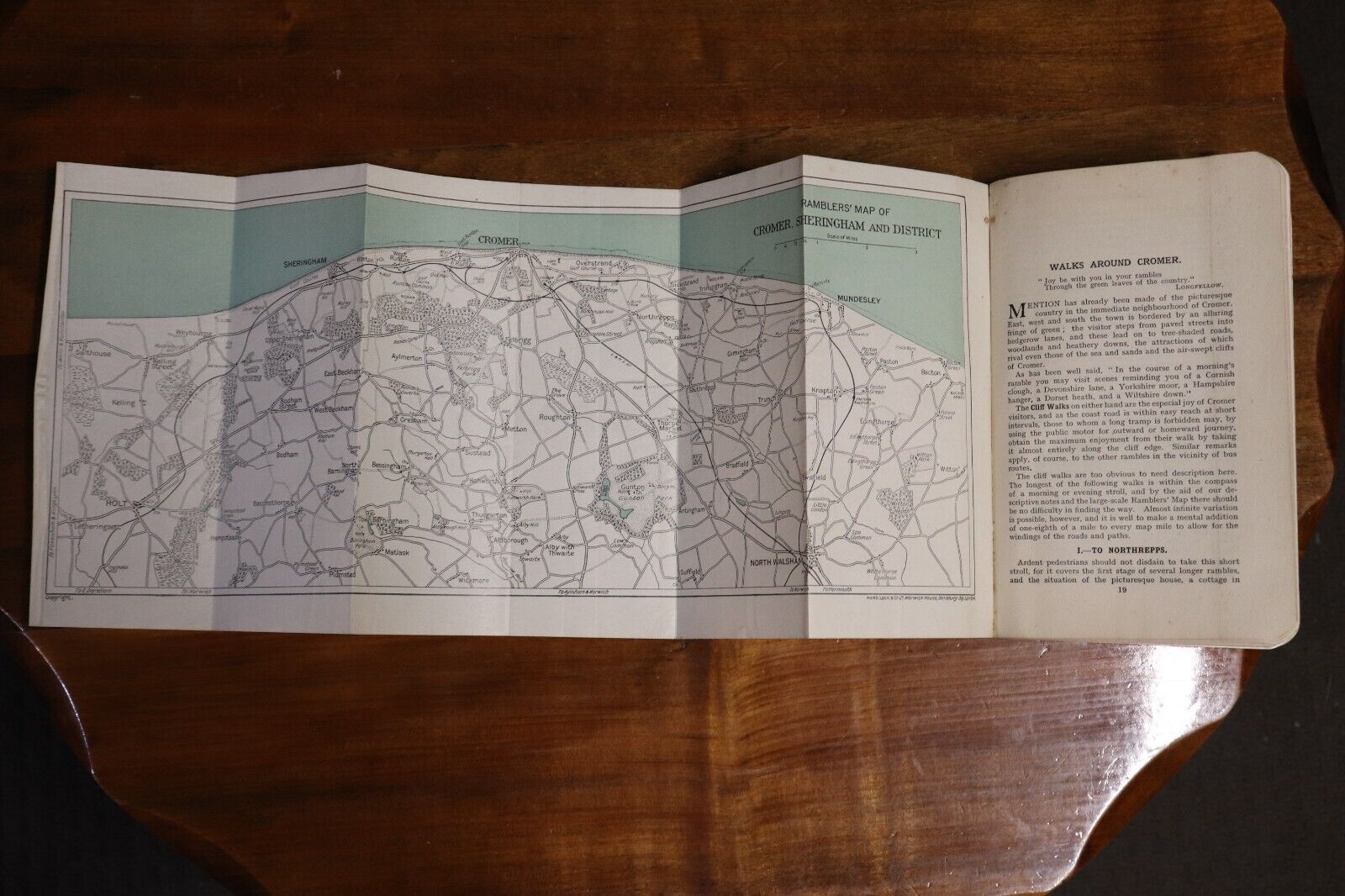 c1925 Guide To Cromer: Ward Lock & Co Antique Travel Guide Book w/Maps