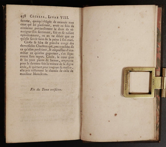 1784 3vol Cecilia Ou Memoires D'Une Heritiere Antiquarian Literature Books